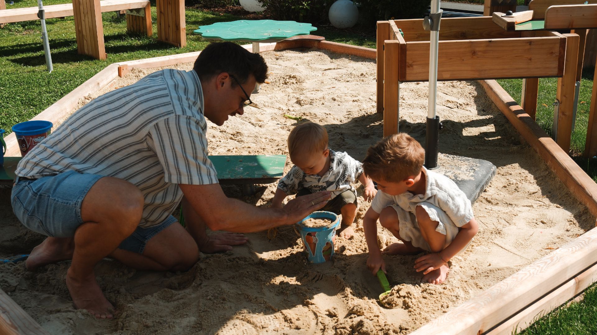 Playing family at the playground