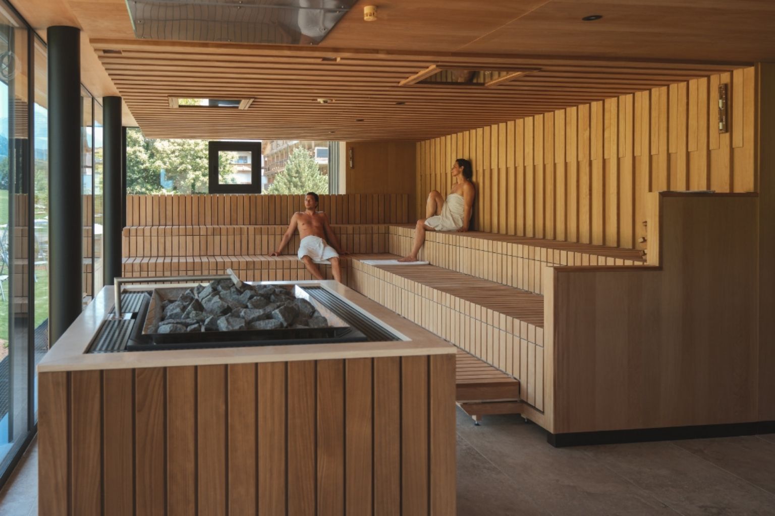 Paar in der Sauna